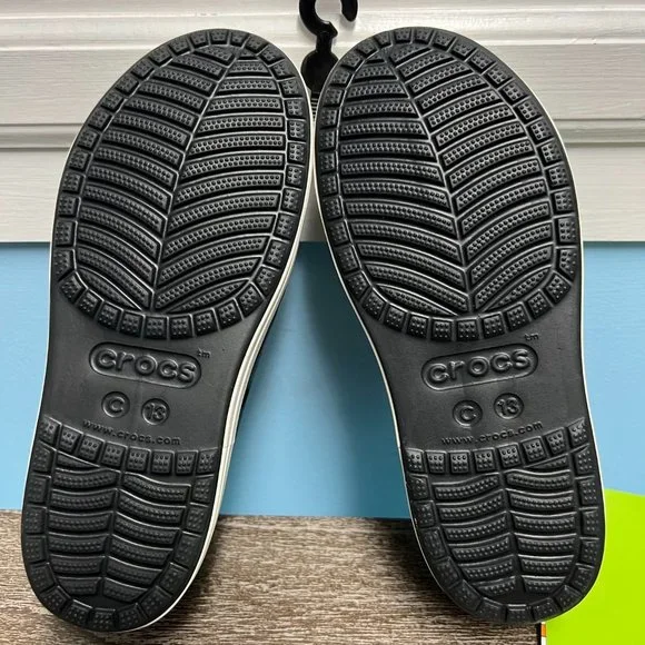 Crocs Kids Black/White Bump It Toddler Sz 13 NWT - Picture 5 of 5
